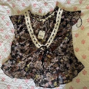 Free People Sheer Lace Top